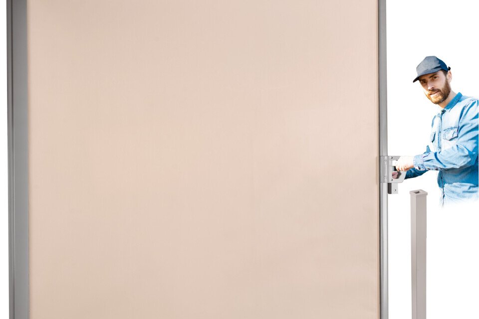 LUARO stranska tenda za teraso, rolo zaslon, 180 x 400 cm, bež