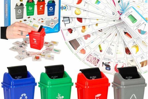 Gra edukacyjna umiejętności segregacji odpadów nauka segregacji odpadów ECO + 108 kart