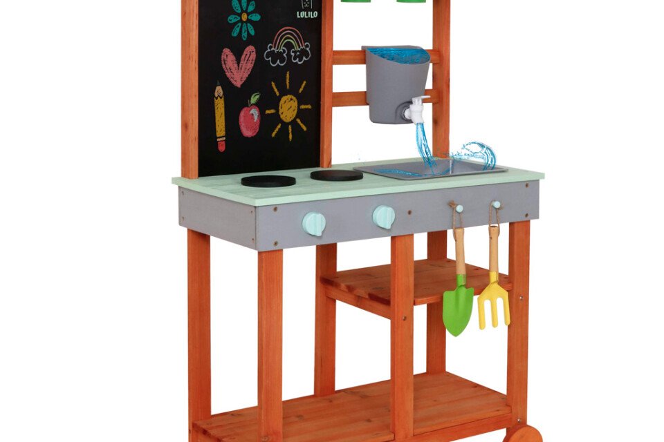 Dječja kuhinja drveni vrtni blato ljetni Lulilo Sableto pribor 110,5 cm