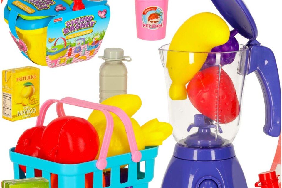 Piknikový koš, koš s rychlým občerstvením, pizza, burger, zásoby potravin, piknikové občerstvení