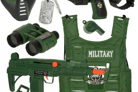 Set de echipament militar, vestă, lunetă de pușcă