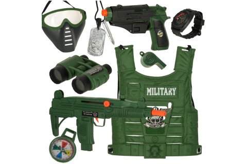 Set de echipament militar, vestă, lunetă de pușcă