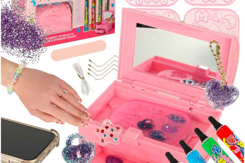 Kreatives Schmuckherstellungsset, Perlen, Anhänger, magische UV-Box