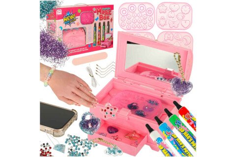 Kreatives Schmuckherstellungsset, Perlen, Anhänger, magische UV-Box