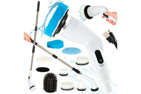 Spin mop, perie electrică de curățare, cu 9 capete de perie