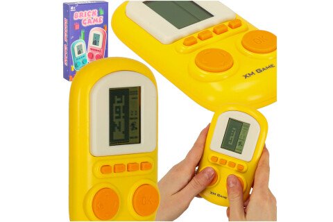 Elektronička arkadna igra, žuta prijenosna konzola