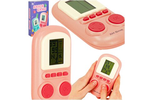 Elektronikus arcade játék, rózsaszín hordozható konzol
