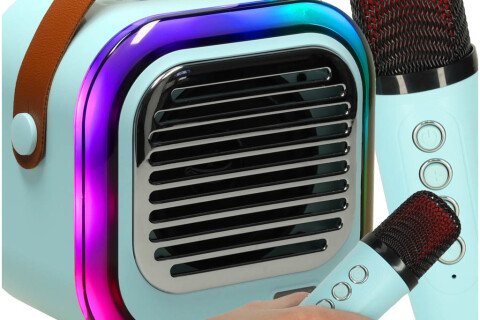 Altoparlante karaoke USB Bluetooth blu