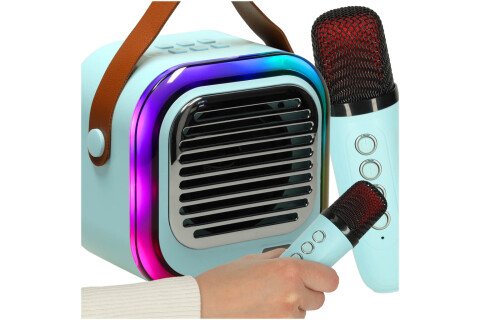 Altoparlante karaoke USB Bluetooth blu