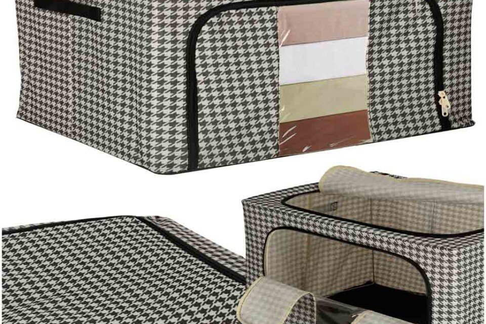 Torba za posteljinu s okvirom, bijela, crna, 22L