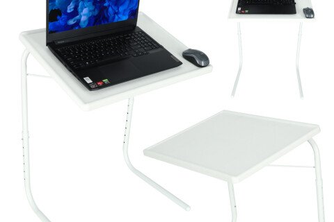 Klappbarer Laptop-Beistelltisch 52x40 cm weiß