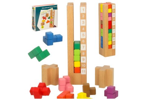 Blocchi puzzle Montessori in legno, colorati