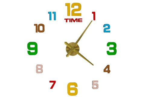 Zidni sat sa nalepnicama - 80-90 cm, zlatne kazaljke