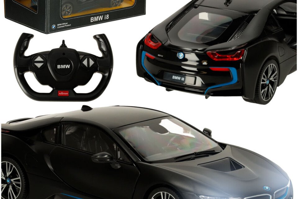 Samochód zdalnie sterowany Rastar 71010 BMW i8 1:14 otwieranie drzwi czarny
