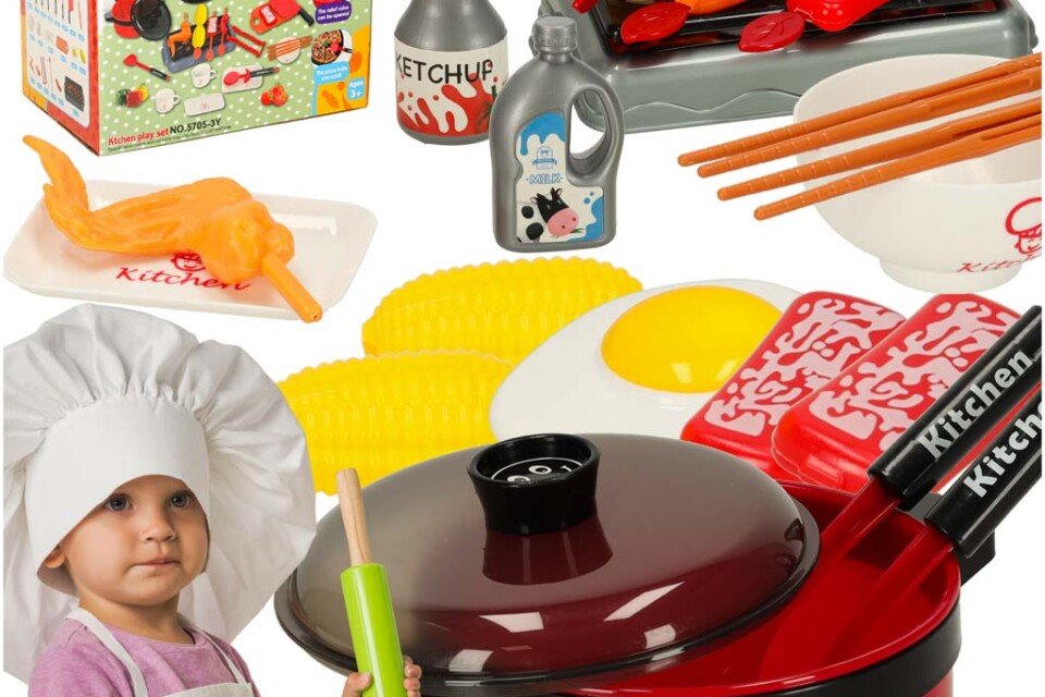 Παιδικό σετ μαγειρικής, σκεύη κουζίνας, σετ 35 τεμαχίων