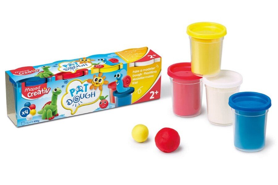 Play dough 4x114g - 4 osnovne boje, Creative Maped