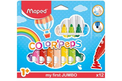 Markery dla najmłodszych Jumbo Color - 12 kolorów