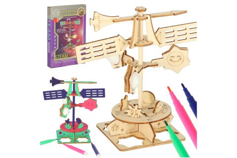 Tudományos készlet 3D modell egy fából készült szélkakasról