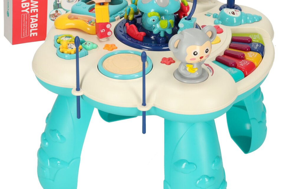 Modrý vzdělávací klavírní stůl Bibi-inn