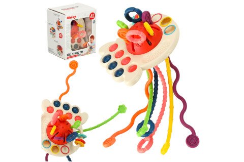 Bibi-inn roza otroška senzorična igrača z grizalom