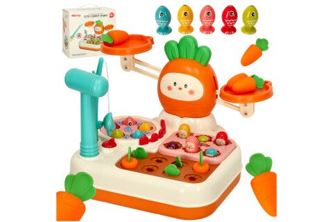 Váha, rybářský prut, vzdělávací hračka, 4v1, Bibi-inn, oranžová