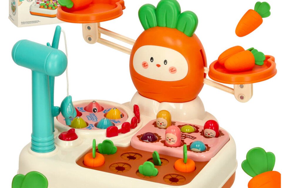 Váha, rybářský prut, vzdělávací hračka, 4v1, Bibi-inn, oranžová