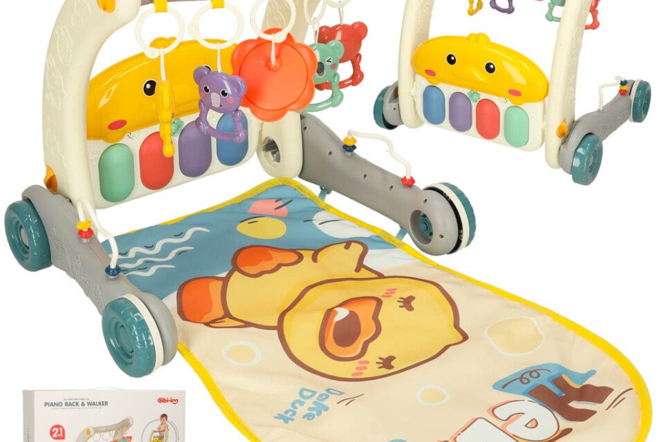 Mata edukacyjna z pianinkiem 2w1 Bibi-inn szara