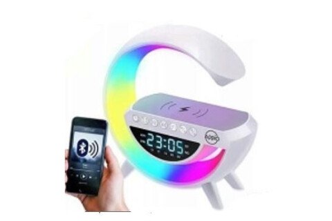 RGB LED lámpa, indukciós töltő, rádió, ébresztőóra