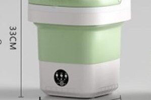 Mini zusammenklappbare tragbare automatische Touristenwaschmaschine, 12 l, grüne Farbe