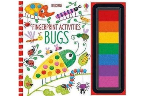 Libro da colorare, dipingere con le dita e le mani, insetti, 64 pagine, 7 colori