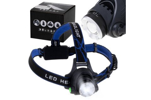 Lampada frontale a LED + set di 2 batterie