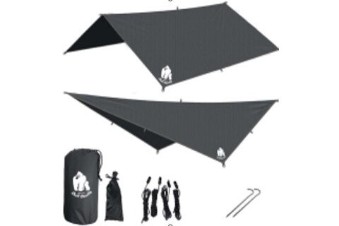 Baldachin, prelata, cort hamac, husa de ploaie, 300 cm, negru