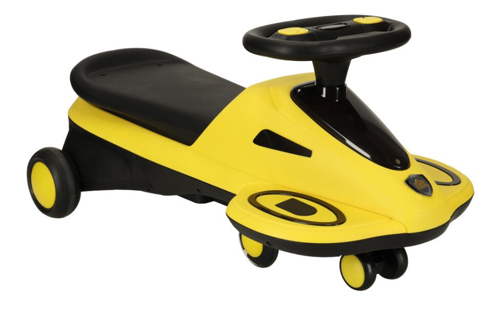 Jeździk grawitacyjny ze świecącymi kołami LED w kolorze żółtym i czarnym