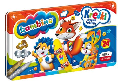 BAMBINO Ceruzák fémdobozban, 24 színben