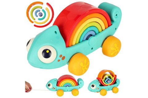 A kaméleon válogató blokkolja a Montessori puzzle-t