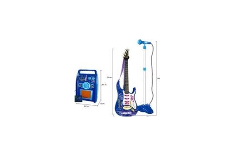 Dečija električna rok gitara sa mikrofonom za pojačalo plave boje