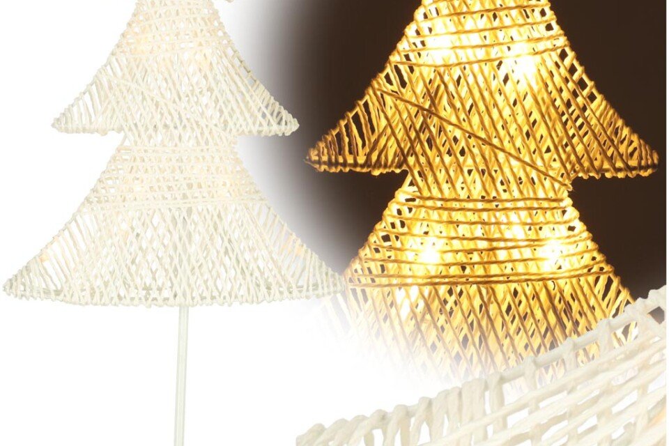 Weihnachtsdekoration stehender Weihnachtsbaum, 39 cm 10 LED - warmgelb batteriebetrieben