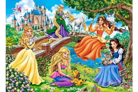 CASTORLAND Puzzle 70 piese Printesele in gradina