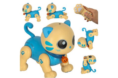Interaktiver ferngesteuerter RC Roboter Cat Kitty springend blau