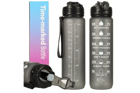 Vizes palack, 1l, fekete