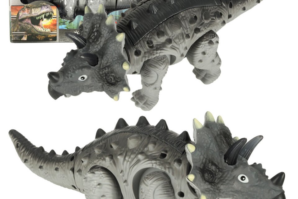 Dinosauro triceratopo, un giocattolo interattivo alimentato a batteria