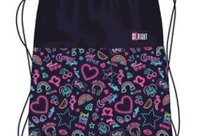 Taška na boty BAMBINO, černá/neonová barva se vzory