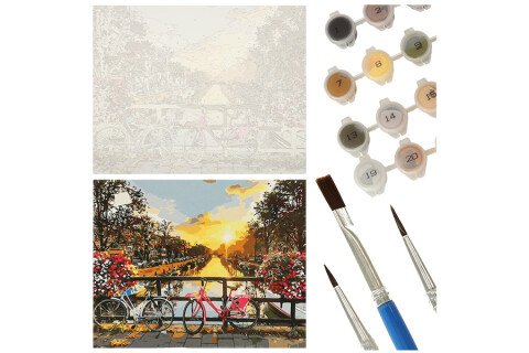 Slikanje po številkah - 50x40cm, kolesa