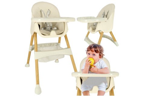 Otroški stolček za hranjenje, siv