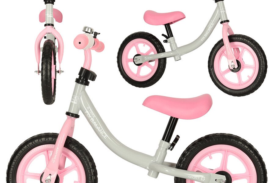 Bicicleta de echilibru Trike Fix Balance alb-roz