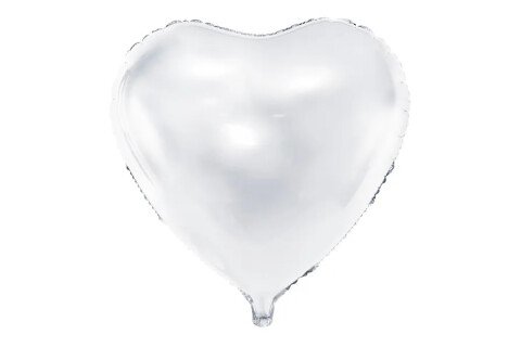 Fóliový balón Srdce - biely, 45cm
