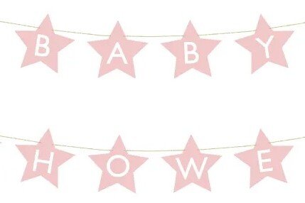 Babazuhany banner - világos rózsaszín csillagokkal