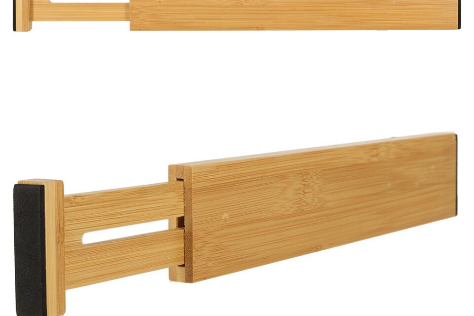 Schubladen-Organizer, verstellbarer Bambus-Trenner – 43 x 6 x 1,5 cm, 1 Stk