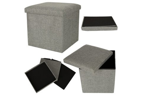 Összecsukható doboz tárolóhellyel - szürke