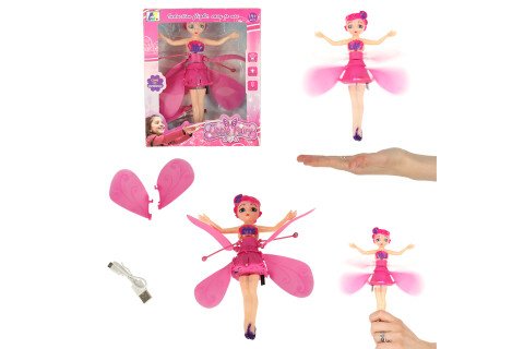 Una bambola fatata volante controllata da una mano USB